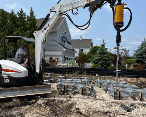 helical screw pile installation