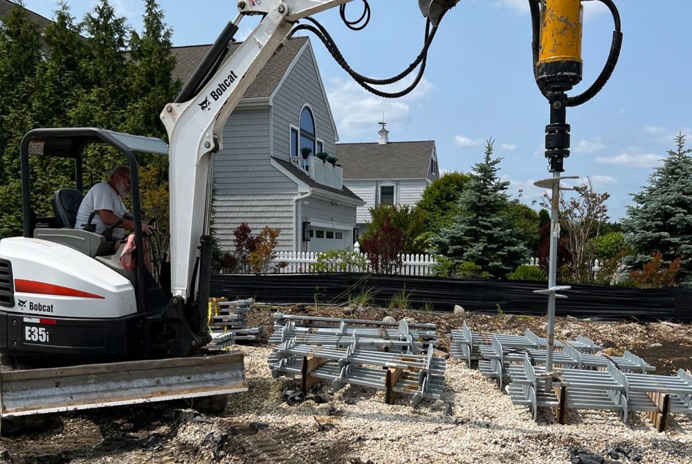 helical screw pile installation
